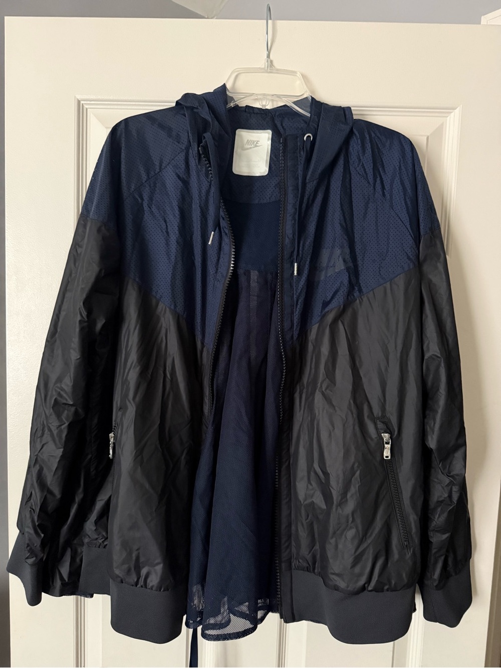 RARE NikeLab x Sacai Pleated Windrunner Jacket XL Navy Black 716917-010